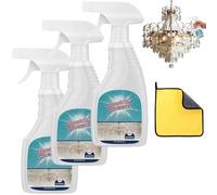 Chandelier Cleaner Spray Drip Dry Formula No Wipe - Crystal Chandelier Cleaner Manual Sprayer for Crystal, Glass & Brass, Streak-Free Shine (3 bottle)