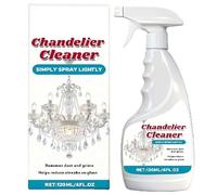 Chandelier Cleaner Spray No Wipe - Drip Dry Formula for Crystal Glass & Metal, Streak-Free Shine, Easy Dust & Grease Remover 120ml