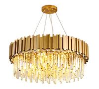 Chandelier Contemporary Crystal Pendant Light,Round LED Crystal Ceiling Light Fixture for Dining Room Living Room,Luxury Raindrop Crystal Chandelier-Round 55x30cm(22x12inch)