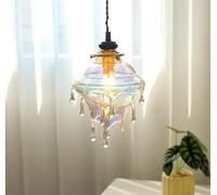Chandelier, Creative Teardrop Pendant Light Nordic Water Drop Glass Hanging Lamp Danish Design Colored Elegant Restaurant Art Decor(B2 Clear Resin,Cold lamp)