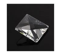 Chandelier Crystal Prisms Pendants 10pcs Clear 22mm Faceted Crystal Square Bead Prism 2/4 Holes Glass Chandelier Pendant(2 Holes)