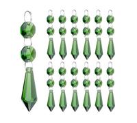 Chandelier Crystal Prisms Pendants 12PCS Colorful Crystal Beads Chandelier Crystals Lamp Prisms Home Hanging Decor(Green)