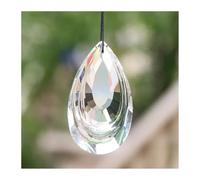 Chandelier Crystal Prisms Pendants 1pcs 76mm Faceted Glass Crystal Teardrop Pendant Chandelier Prism Hanging Decor Accessories(Transparent)