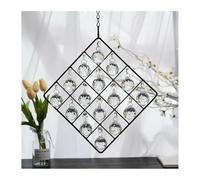 Chandelier Crystal Prisms Pendants 1set 24" Tall Square Black Hanger Frame W/ 30mm Crystal Ball Pendant Prisms Home Decoration(30mm clear ball)