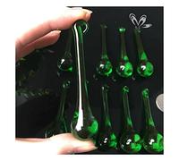 Chandelier Crystal Prisms Pendants 2PC Emerald Green Brushed Water Droplet Crystal Pendant Prism Decor Crystals Lighting Lamp Replacement Parts