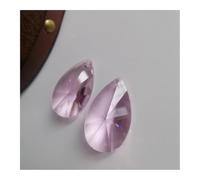 Chandelier Crystal Prisms Pendants 2PCS 38mm Colorful Crystal Glass Pear-shaped Prism Pendant Drop Lamp Chandelier Part Hanging Decor(Pink)