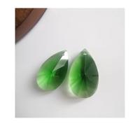 Chandelier Crystal Prisms Pendants 2PCS 38mm Colorful Crystal Glass Pear-shaped Prism Pendant Drop Lamp Chandelier Part Hanging Decor(Green)