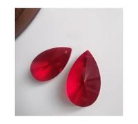 Chandelier Crystal Prisms Pendants 2PCS 38mm Colorful Crystal Glass Pear-shaped Prism Pendant Drop Lamp Chandelier Part Hanging Decor(Red)