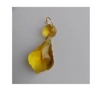 Chandelier Crystal Prisms Pendants 2PCS Garland 38mm K9 Crystal Maple Leaf Prism Pendant Octagonal Bead Gold Ring Chandelier Hanging(Yellow)