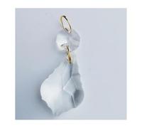 Chandelier Crystal Prisms Pendants 2PCS Garland 38mm K9 Crystal Maple Leaf Prism Pendant Octagonal Bead Gold Ring Chandelier Hanging(Clear)