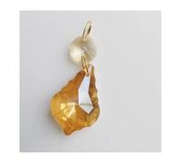 Chandelier Crystal Prisms Pendants 2PCS Garland 38mm K9 Crystal Maple Leaf Prism Pendant Octagonal Bead Gold Ring Chandelier Hanging(Gold Champagne)