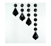 Chandelier Crystal Prisms Pendants 5Pcs 38mm Crystal Maple Leaf Prisms Pendants Maker Chandelier Bead Hanging Parts(Black)