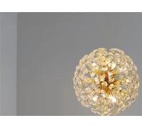 Chandelier, Dandelion Crystal Chandelier Ring Lighting for Living Room Home Decor Pendant Gold Led Haniging Lights Luxury Kitchen(D40cm,Changeable_90-260V)