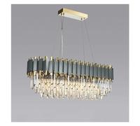 Chandelier, Deluxe Black/Gold Stainless Steel LED Crystal Chandelier Hanging Light Fixture Indoor Decoration(A100cm)