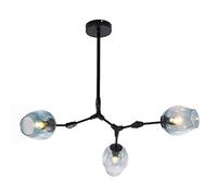 Chandelier E27 Base Semi Flush Mount During Light Molecular Chandelier Glass Lampshade Industrial Ceiling Light for Dining Room Living Room Bedroom Kitchen-Gradient Smoke Gr