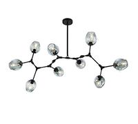 Chandelier E27 Base Semi Flush Mount During Light Molecular Chandelier Glass Lampshade Industrial Ceiling Light for Dining Room Living Room Bedroom Kitchen-Gradient Smoke Gr