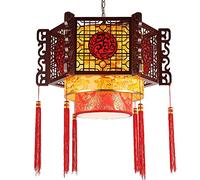 Chandelier, E27 Chinese Lamp Auspicious As You Wish Antique Solid Wood Light Fixtures Lamps Classical Restaurant Teahouse Living Room Ceiling Hanging Lamp，50 * 40Cm Led Chandelier Ceil/Wooden