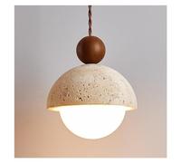Chandelier E27 Natural Stone Spherical Pendant Light, Retro Rustic Small Pendant Lamp, Wabi-sabi Style Pendant Lighting for Kitchen Island Dining Room - Solid Wood Suspension Lamps (Color : Grey Wolf
