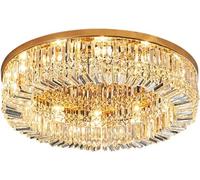 Chandelier Elegant Crystal Ceiling Light Rounded Chrome Crystal Chandelier Flush Mount Ceiling Light Fixtures for Kitchen Foyer Bedroom Living Room Hallway Bar, den, d 80cm