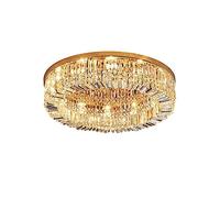 Chandelier Elegant Crystal Ceiling Light Rounded Chrome Crystal Chandelier Flush Mount Ceiling Light Fixtures for Kitchen Foyer Bedroom Living Room Hallway Bar ( Color : Golden , Size : D 80cm )