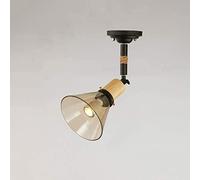 Chandelier European and American Simple Wrought Iron LED Ceiling Light 60W Wooden E27/E26 Twist Glass Spotlight Living Room Bedroom Dining Clothing Store Chandelier Size:40W PAR30 (Style 1 40W PAR3