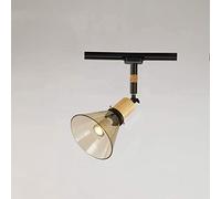 Chandelier European and American Simple Wrought Iron LED Ceiling Light 60W Wooden E27/E26 Twist Glass Spotlight Living Room Bedroom Dining Clothing Store Chandelier Size:40W PAR30 (Style 2 40W PAR3