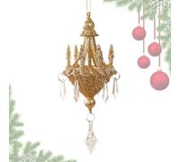 Chandelier for Christmas Tree - Crystal Winter Ornament | Light Break Decoration | Roman Holiday Design | Farmhouse Garden Theme | Bedroom Door Accent, Seasonal Home Styling
