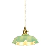 Chandelier French Cream Glass Pendent Lamp - All Copper Single Head Pendant Light Living Room Bedroom Bedside Ceiling Pendent Lamp,soft light