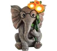 chandelier Garden Statue Elephant Solar Light, Solar Elephant Statue Outdoor Elephant Figurine with Sunflower Waterproof Resin Solar Garden Decor Unique Housewarming Gifts Art Sculpture Decor pendant