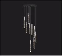 Chandelier Hanging Lamp, Crystal Chandelier Loft Led Chandelier K9 Crystal Duplex Stair Chandelier Living Room Ceiling Hanging Light Lamp,Chandeliers Chandelier/Color/9Head