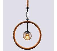 Chandelier Hanging Lamp Personality Vintage Wind Single Head Ring Pendant Lights for Bedroom Bedside Dinning Bar Porch Lighting Fixture, Dia 40cm Change for the better