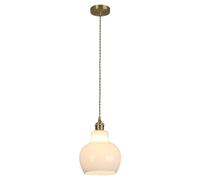 chandelier Japanese Style Milky White Glass Pendant Light Modern Brushed Brass E26/ Base Pendant Lights Industrial Single Head Pendant Lamp with Adjustable Cord for Dining Room Living Room Bedroom(B