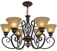 Chandelier Large American Country Chandelier with Light-Transmitting Glass Shades - Led Light for Living Room, Dining Room, and Bedroom Decor Chandelier