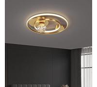 Chandelier Led Ceiling Light, Ultra Thin Aluminum Ceiling, Round Living Room Bedroom Study Dining Room Decorative Lights, Black 3000K-6000K Dimmable Light [Energy Class D/52Cm