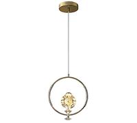 Chandelier , Led Lights Creative Iron Metal Ring Pendant Lighting Ping'an Fruit Crystal Shape Modern Chandelier LED Three-Color Dimmable Hanging Lamp for Bedroom Living Room Dining Bar Light Fixtures