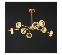 Chandelier, LED Postmodern Round Copper Donuts Chandelier Lighting Lustre Suspension Luminaire Lampen for Dinning Room(8light)