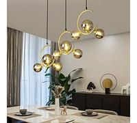 Chandelier light, Chandelier Lamp G9 led Pendant Lights Compatible with Living Room Restaurant Bedroom Glass Pendant Lamps(Cool White,9B Gold White Glass)