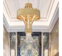Chandelier Light, Duplex Building Villa Deluxe Crystal Chandelier Stair Hotel Lobby Project LED Penthouse for Living Room(Changeable,D1000xH2300mm)