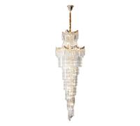 Chandelier Light, Duplex Villa Large Chandelier Luxury Living Room Crystal lamp Staircase loft Flat Lift Empty Floor Between, Pendant Lights(D48CM H140CM)