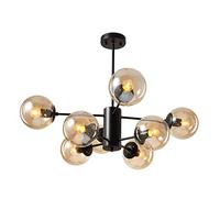 Chandelier light, E27 Branching Chandelier Mid Century Magical Molecular During Lighting Hand Blown Glass Boutique Decoration Ceiling Light Living Room Dining Room-Blue lampshade 12 Head(Cognac Lamps