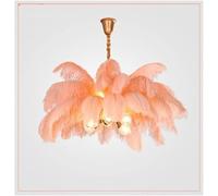 Chandelier Light Fixture LED Chandeliers, Natural Ostrich Feather Pendant Lights LOFT Lustre Pendente Bedroom Hanglamp Restaurant Lighting,Chandelier Lamp