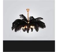 Chandelier Light Fixture LED Chandeliers, Natural Ostrich Feather Pendant Lights LOFT Lustre Pendente Bedroom Hanglamp Restaurant Lighting,Chandelier Lamp