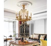 Chandelier Light, Foyer Luxury Sirius Decorative Lights Brass Dome Pendant Light Palace Chandelier for Restaurants