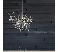 Chandelier light, French - Designer Chandelier Dining Room Pendant Light - Art Stainless Steel Droplight Leaf Hall Art Gallery Decor Hanging Lighting-D50cm(Silver)