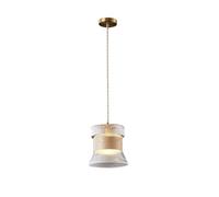 Chandelier Light Japanese Style Vintage Mini Glass Fixture Brass Wooden Hanging Adjustable Height Ceiling Lights for Kitchen Island Bedroom Dining Room Lamp