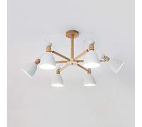 Chandelier Light, LED Chandelier Lamp, Wooden Pendant Lighting Metal Green Lampshade Ceiling Hanging Lamp Mounted Lamp Shade Bedroom Living Room DecoratFixtures Kitchen Dining Room Lightin