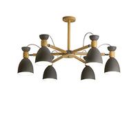 Chandelier Light, LED Chandelier Lamp, Wooden Pendant Lighting Metal Green Lampshade Ceiling Hanging Lamp Mounted Lamp Shade Bedroom Living Room DecoratFixtures Kitchen Dining Room Lightin