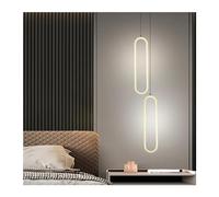 Chandelier light, LED Chandeliers Ring Light Dimmable, 2 Rings Pendant Light Adjustable Height Hanging Ceiling Light Fixture Compatible with Living Room Dining Room High Ceiling Pendant Light(