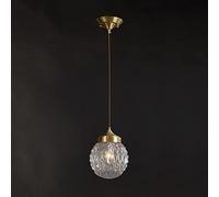 Chandelier light, Light Luxury Glass Chandelier E27 1-lamp - - Brass Ceiling Pendent Lamp Bedside Porch Long Line Luminaire Adjustable Indoor Lighting(C)