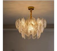 Chandelier Light Luxury French Style Glass Leaf Ceiling Chandelier Villa Living Room Bedroom Led Lights Dining Post-Modern Lamps,Modern